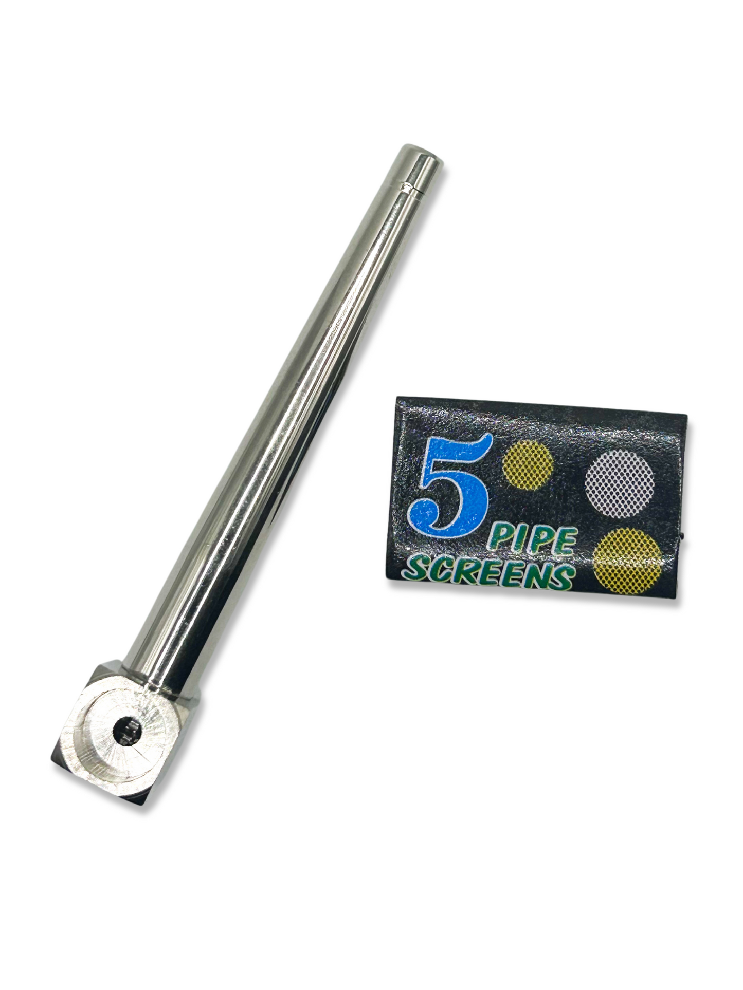 ⬜ Steel Classic Metal Pipe – Silver Finish (with Screens)